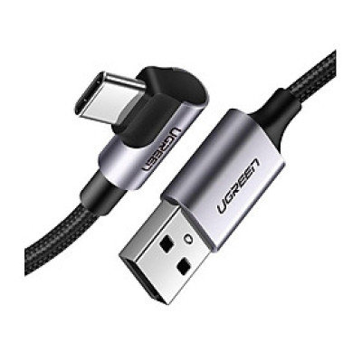 Ugreen UG70255US284TK 3M màu đen cáp USB đầu Type-C bẻ góc 90 độ 3A - HÀNG CHÍNH HÃNG