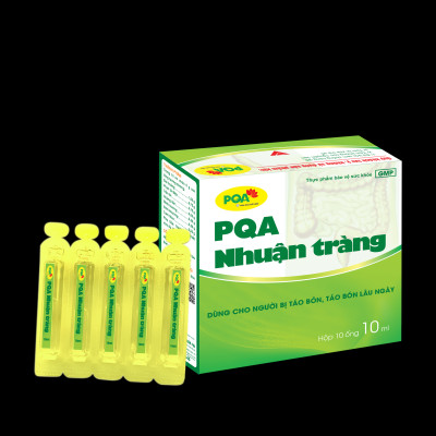 PQA Nhuận Tràng dạng ống là dược phẩm thảo dược có tác dụng nhuận tràng dùng cho người lớn và trẻ em trên 6 tuổi bị táo bón, táo bón lâu ngày.