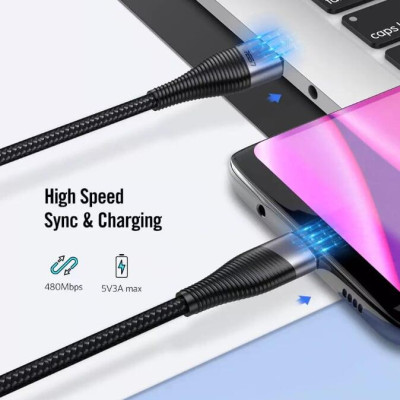 Ugreen UG60204ED022TK 0.5 Màu Xám Cáp USB-A sang Type C sạc nhanh - HÀNG CHÍNH HÃNG