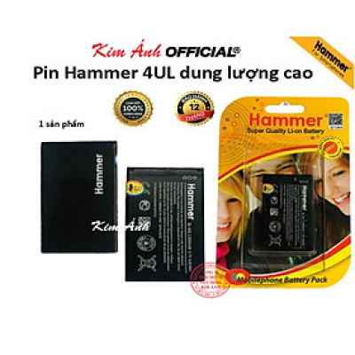 Pin điện thoại Ham mer BL 4UL dùng cho các máy 225 / 230 / 3310 2017 và các máy nút bấm, dung lượng cao hàng chính hãng