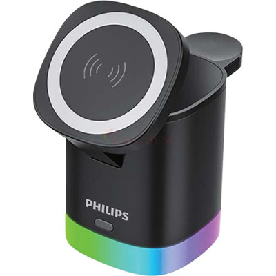 Đế sạc không dây Magnectic Wireless Philips 3 in 1 USB-C DLP8430CB/74 - Hàng chính hãng