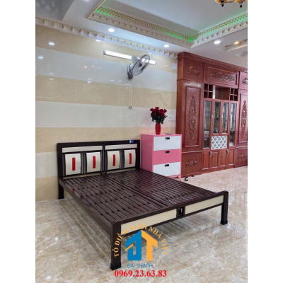 Giường Sắt Hộp Hoa Văn 1m2x2m - ĐẠI THÀNH