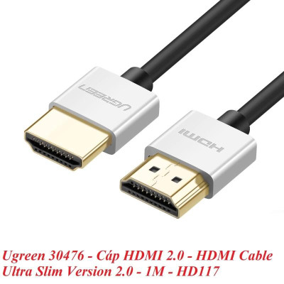 Ugreen UG30476HD117TK 1M màu Bạc Cáp tín hiệu HDMI chuẩn 2.0 sợi siêu nhỏ cao cấp - HÀNG CHÍNH HÃNG
