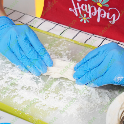 Găng tay cao su Saraya Nitrile Glove Extend (Màu Xanh), dùng trong thực phẩm, làm đẹp, y tế, công nghiệp - 200 cái/hộp