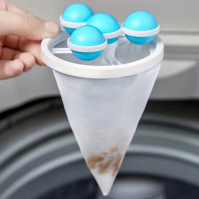 COMBO 2 Phao Lọc Cặn Bẩn Máy Giặt Thông Minh - Túi Lọc Gom Rác Lông Tóc Trong Lồng Máy Giặt