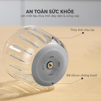 Máy xay thực phẩm Elmich CHE-8665 300ml 200W, Hàng chính hãng, 6 cánh dao, cối thủy tinh - JoyMall