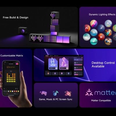 Đèn Yeelight Cube trang trí đa năng thông minh, nhiều hiệu ứng ánh sáng, gamesync, musicsyne, hỗ trợ matter/homekit