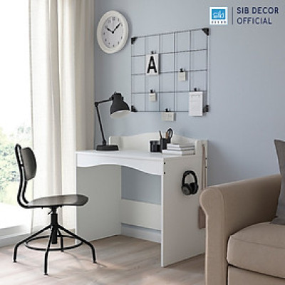 Bàn Học Tập Cho Bé, Bàn Làm Việc Cá Nhân Nhỏ Màu Trắng SIB Decor BLV77