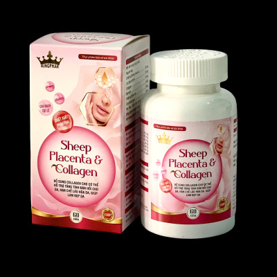 Sheep placenta & Collagen Kingphar , hộp 60v, mờ nám, đẹp da