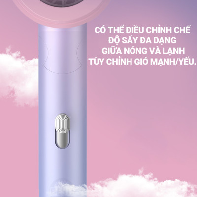 Máy Sấy Tóc Mini Gấp Gọn Besti Cao Cấp, Công Suất Lớn, Động Cơ Êm Ái, Ổn Định, Tặng Đầu Sấy Tạo Kiểu Tóc Chuyên Nghiệp - Hàng Chính Hãng