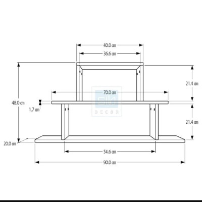 Kệ Gỗ Trang Trí Treo Tường 3 Tầng Tundo CTKT514 KT 90 x 48 x 20cm