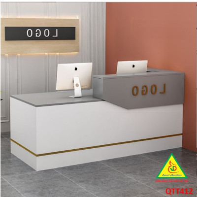 QUẦY LỄ TÂN, QUẦY TIẾP TÂN, QUẦY TÍNH TIỀN, QUẦY THU NGÂN QTT412 - Nội thất lắp ráp Viễn Đông Adv
