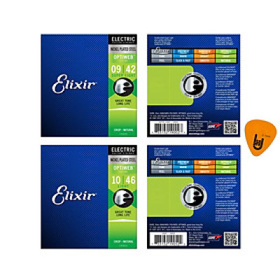 Elixir 19002, 19052 - Bộ Dây Đàn Guitar Điện - Chính Hãng (Electric Strings Phủ Lớp Optiweb) - Kèm Móng Gảy DreamMaker