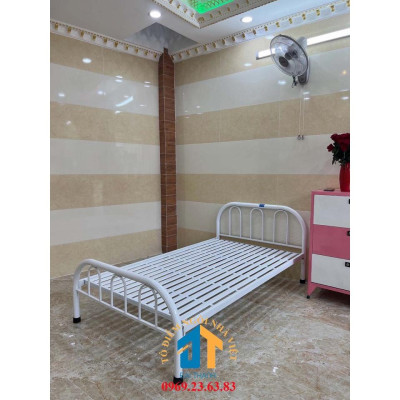 Giường sắt cao cấp mẫu đơn giản 1mx2m - ĐẠI THÀNH