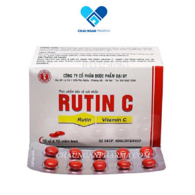 Rutin C Đại Uy (Hộp 10 vỉ x 10 viên nén)