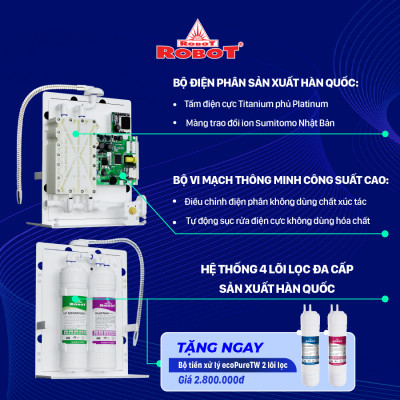 Máy Lọc Nước Điện Giải Ion Kiềm ROBOT ionMega 57 - Hàng Chính Hãng