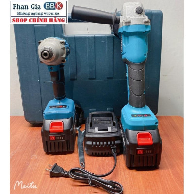 Combo 2 trong 1 gồm máy mài góc pin và máy chuyên vít pin 199V Pin 15 CELL - Tặng hộp đựng