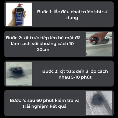 [Chịu Nhiệt] Bình Xịt Chống Dột - Dung Dich Chống Thấm Nước, Dột Mái Ngói, Mái Tôn, Bể Cá, Ống Nước - Hàng Chính Hãng OTECH