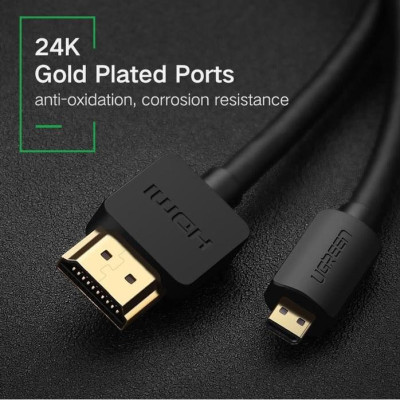 Ugreen UG30148HD127TK 1M màu Đen Cáp chuyển đổi micro HDMI sang HDMI thuần đồng - HÀNG CHÍNH HÃNG