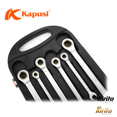 Bộ cờ lê vòng miệng tự động đảo chiều hãng KAPUSI TOOLS Nhật Bản 7 chi tiết mã k7732