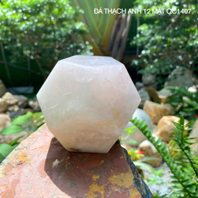 Đá thạch anh 12 mặt NHASAN QC1407 giúp tăng cường sự tập trung - nặng 660gr, đường kính 8.6cm