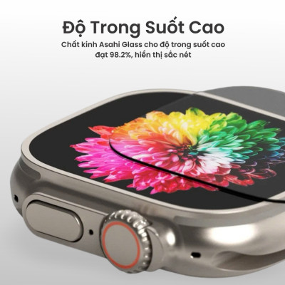 Miếng Dán Cường Lực Màn Hình Dành Cho Apple Watch Ultra Có Khung Dán Định Hình Dekey 3D Master Glass, chính hãng Japan_ Hàng Chính Hãng