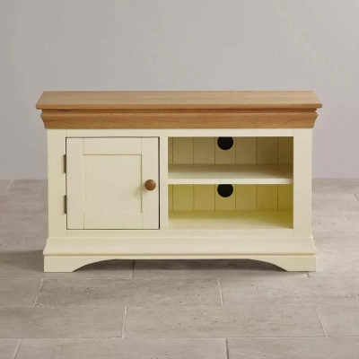Tủ TV 1 Cánh Country Cottage Gỗ Sồi Ibie LSV1COUO - Trắng (100 x 42 cm)