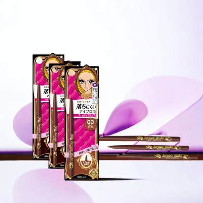 Bút Chì Sáp Kẻ Lông Mày Không Lem Trôi Lõi Siêu Mịn Màu Nâu Sáng Kissme Heroine Make Quick Eyeliner