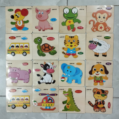 Đồ Chơi Trẻ Em, COMBO 10 TRANH Ghép Hình Gỗ Nổi 3D Nhiều Mẫu Cho Bé Vừa Học Vừa Chơi 