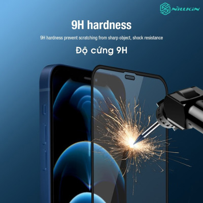 Kính Cường Lực Nillkin PC viền nổi chống trầy và chống va đập cạnh cho Iphone 12/12 Pro (6.1) - 12 Pro Max (6.7) - Hàng Chính Hãng