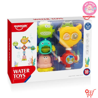 Đồ Chơi Sơ Sinh - Đồ chơi Nhà Tắm HUANGER Water Toys HE8070 - Robot Động Vật Biển Phun Nước Cho Bé Từ 18 Tháng Tuổi