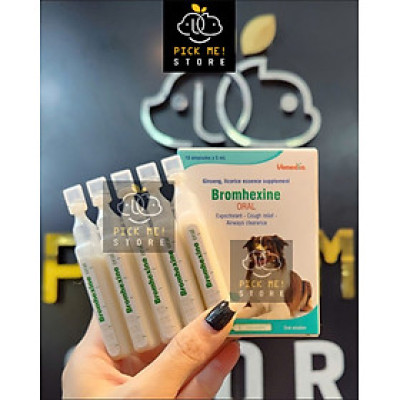 Vemedim Bromhexine oral Giảm Ho, Long Đờm, Hỗ trợ về Hô hấp cho Chó Mèo - Dạng ống Dễ Uống