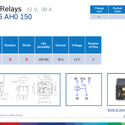 Relay Bosch 5 Chân 12V 30/20A