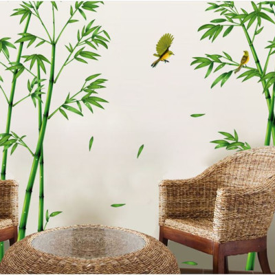 Decal dán tường kết hợp Bụi Tre - Cửa Sổ AM9104-AY823 [ Size Lớn ] 
