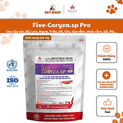 Five-Coryza.sp Pro Hỗ Trợ Giảm Ký Sinh Trùng Máu Đầu Đen Viêm Ruột Tiêu Chảy (1KG)