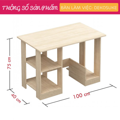 Bàn vi tính nhỏ bằng gỗ công nghiệp SMLIFE Dekosuke