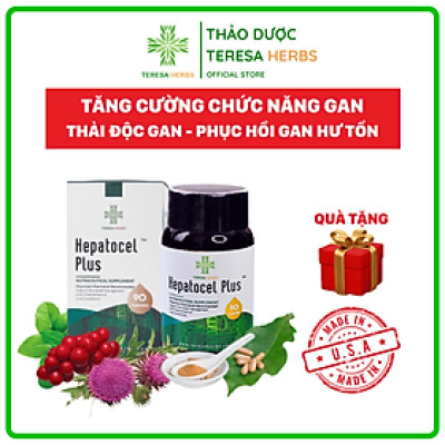 Thực phẩm bảo vệ sức khỏe Tăng cường chức năng gan Hepatocel Plus Teresa Herbs (Lọ 90 viên)