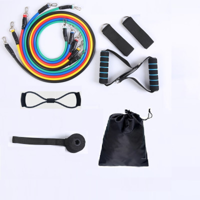 Bộ dây kéo ngũ sắc tập gym(Kèm 12 chi tiết gồm cả dây số 8)