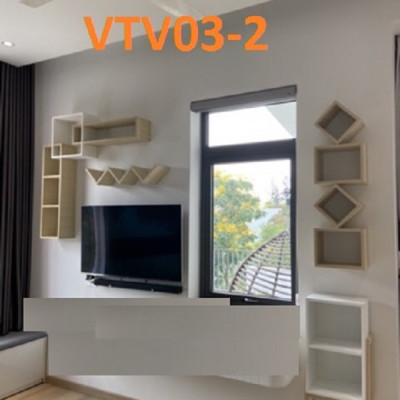 Bộ Kệ Ti Vi Treo Tường Trang Trí - Nội Thất Lắp Ráp