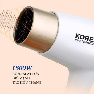Máy sấy tóc treo tường Koreno Thái Lan KN-518 công suất 1800W - Hàng chính hãng