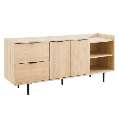 Kệ gỗ tivi phòng khách kết hợp giá sách SMLIFE Tomoyo