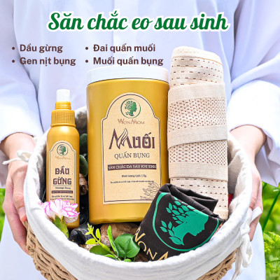 Bộ ở cữ đầy đủ Wonmom ( Tắm gội - dưỡng trắng mặt - body - giảm eo - xông hơi - lợi sữa - bé