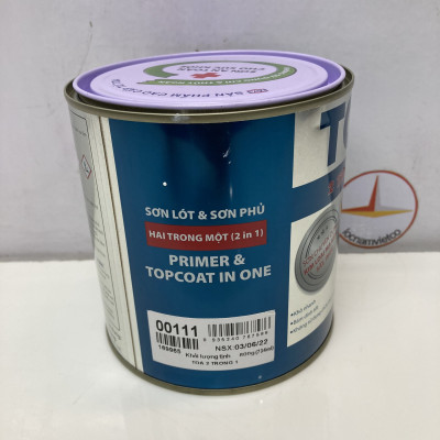 Sơn sắt mạ kẽm Toa 2 trong 1 màu trắng 111 _ 800Gr