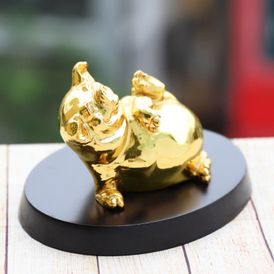 Tượng Heo phong thủy mạ vàng: Linh vật Heo Vàng Viên Mãn – THV01