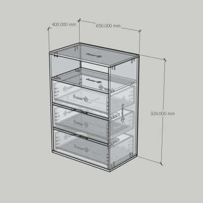 HAPPY FURNITURE , Tủ lưu trữ 3 ngăn kéo - LAYLA , THK_332 , 65cm x 40cm x 93cm DxRxC
