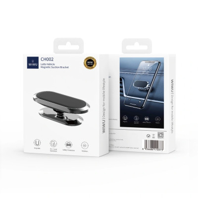 Giá đỡ Wiwu CH002 Car Mount dành cho điện thoại trên ô tô, làm bằng vật liệu hợp kim nhôm, xoay 360 độ - Hàng chính hãng