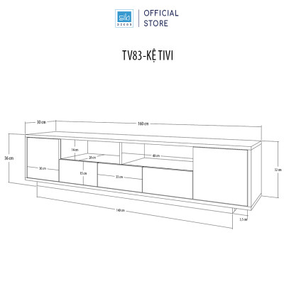 Kệ Tivi Và Bàn Trà Hiện Đại, Đa Năng Cho Phòng Khách SIB Decor TV83