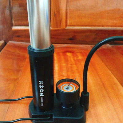 Bơm hợp kim nhôm loại đạp chân dùng cho xe đạp, xe máy, ô tô, tặng kèm kim bơm banh