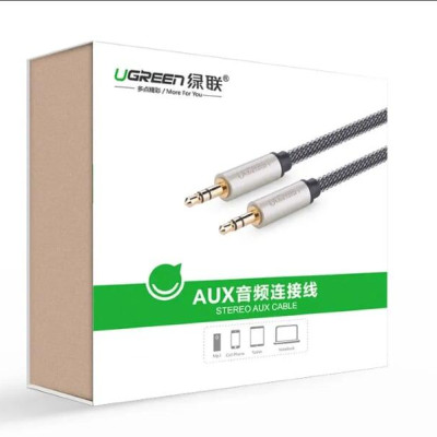 Ugreen UG40788AV125TK 20M màu Đen Cáp âm thanh 2 đầu 3.5mm dương đầu bọc kim loại cao cấp - HÀNG CHÍNH HÃNG