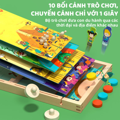Đồ chơi cờ búng xuyên lỗ thông minh bằng gỗ cao cấp Mideer 10 in 1 Carrom Board Game